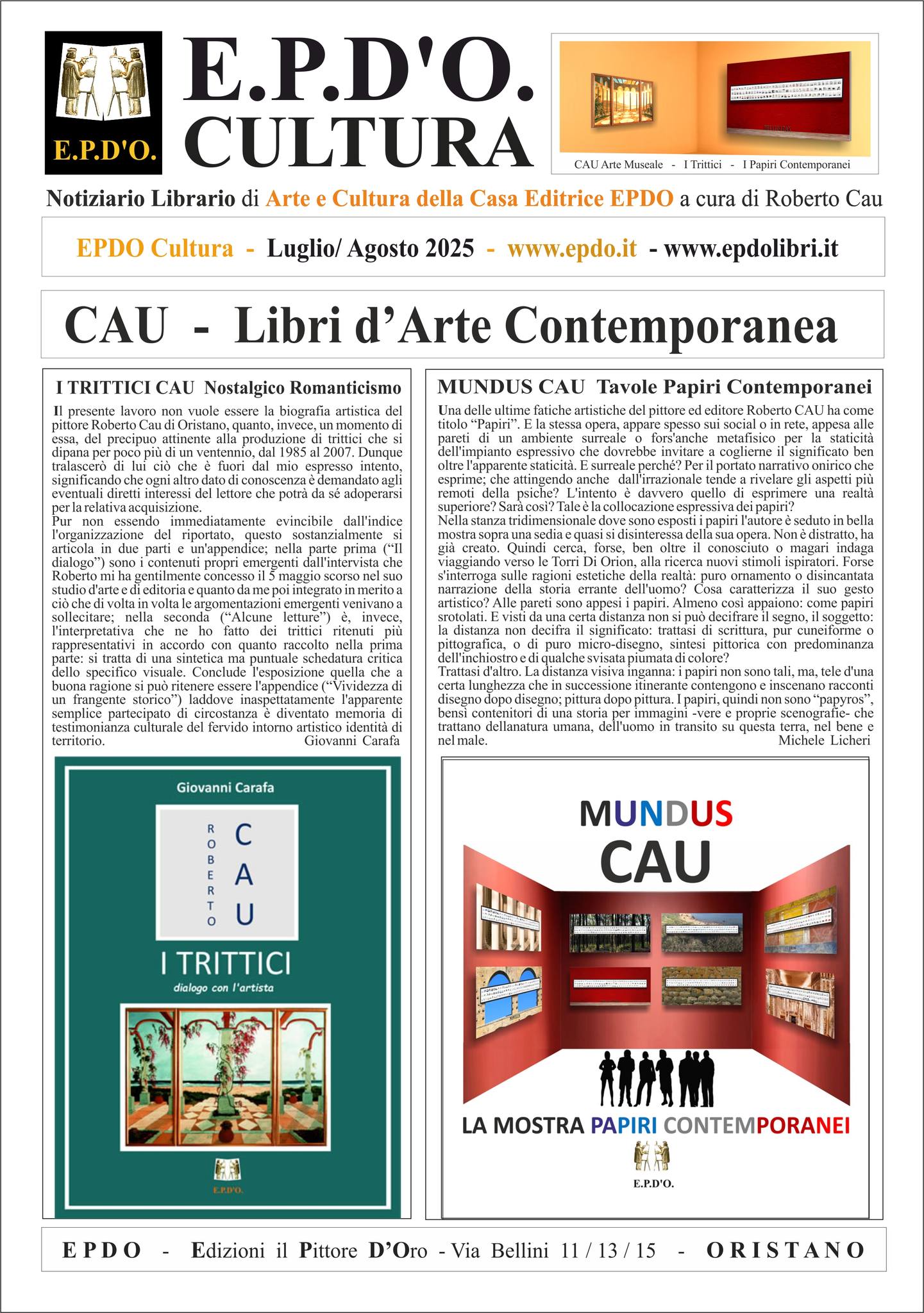 Notiziario Culturale EPDO Oristano